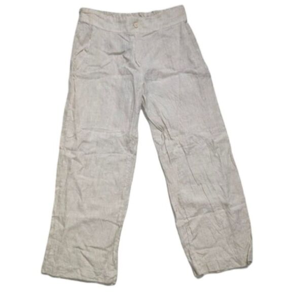 Marilyn's Stretch Flare Cream Linen Pants Lagenlook IT 46 - Picture 1 of 6